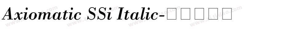 Axiomatic SSi Italic字体转换